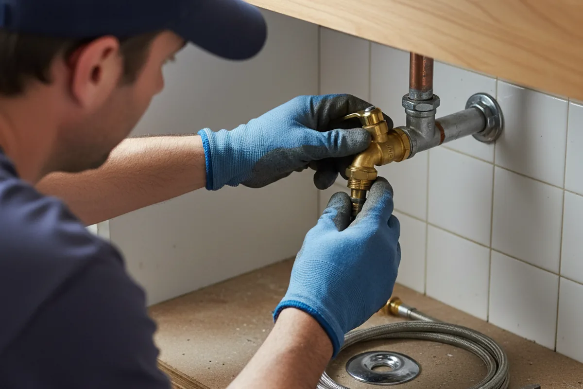 Shutoff valve and fitting work during Faucet and Fixture Repair in Nellis